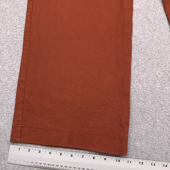 St. John Sport Marie Gray Wide Leg Pants Womens 34x31 Orange High Rise Straight - Picture 6 of 10